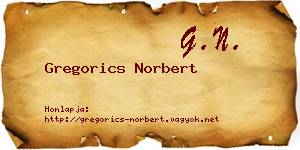 Gregorics Norbert névjegykártya