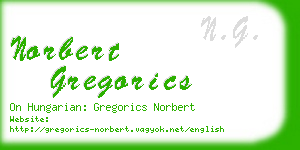 norbert gregorics business card
